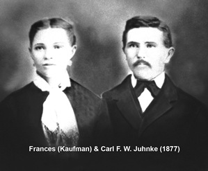 Photo of Frances (Kaufman) & Carl F.W. Juhnke (1877)